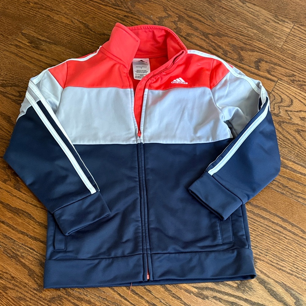 Adidas Navy and Red Colorblock Jacket